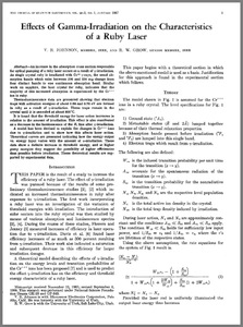 Effects of gamma-irradiation on the characteristics of a ruby laser